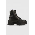 Steve Madden bocanci de piele Frederique femei, culoarea negru, cu platforma