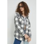 Hollister Co. camasa din lana femei, culoarea bej, cu guler clasic, relaxed