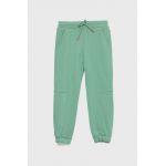 United Colors of Benetton pantaloni de trening din bumbac pentru copii culoarea turcoaz, neted