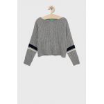 United Colors of Benetton pulover pentru copii din amestec de lana culoarea gri, light