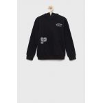 Abercrombie & Fitch bluza copii culoarea negru, cu glugă, neted