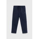 Abercrombie & Fitch pantaloni de trening pentru copii culoarea albastru marin, neted