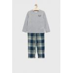 Abercrombie & Fitch pijama copii culoarea gri, neted