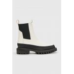 AllSaints ghete chelsea de piele Harlee femei, culoarea bej, cu toc plat