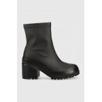 Tommy Jeans botine Tommy Jeans Heeled Boot femei, culoarea negru, cu toc drept