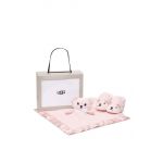 UGG pantofi pentru bebelusi Bixbee And Lovey Bear Stuffie culoarea roz