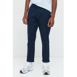 Abercrombie & Fitch pantaloni barbati, culoarea albastru marin, cu fason chinos