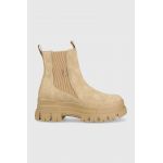 Buffalo cizme Aspha Chelsea Mid femei, culoarea bej, cu platforma