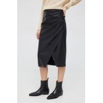 Dkny fusta culoarea negru, midi, drept