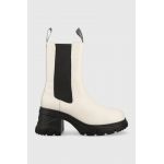 Karl Lagerfeld ghete chelsea de piele Bridger femei, culoarea alb, cu toc drept