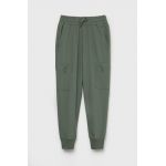 Abercrombie & Fitch pantaloni copii culoarea verde, neted