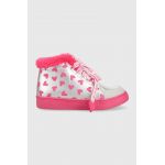 Agatha Ruiz de la Prada cizme de iarna pentru copii culoarea argintiu