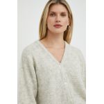 American Vintage cardigan din amestec de lana femei, culoarea gri
