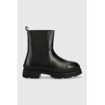 Answear Lab ghete chelsea de piele femei, culoarea negru, cu platforma
