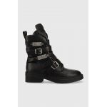 Dkny cizme de piele Ita femei, culoarea negru, cu platforma