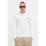 HUGO pulover de bumbac culoarea bej, light 50475083