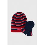 Levi's caciula si manusi copii culoarea albastru marin