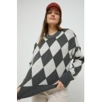 Abercrombie & Fitch pulover din amestec de lana femei, culoarea gri,