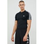 adidas Performance tricou de antrenament Techfit 3-stripes culoarea negru, cu imprimeu  HD3525