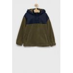 GAP bluza copii culoarea verde, cu glugă, neted