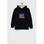 Pepe Jeans hanorac de bumbac pentru copii Omar culoarea albastru marin, cu glugă, cu imprimeu