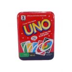 Carti de joc tip Uno, in cutie metalica, multicolor, +3ani, en-gros
