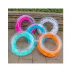 Colac gonflabil transparent, cu pene colorate in interior, en-gros