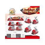 Set 4 masinute de interventie pompieri, Fire Hero, 21×24.5cm, multicolor, +3ani, en-gros