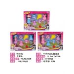 Set Papusa cu rochite si peruci din silicon de schimb, plus alte accesorii, 29.5×22cm, multicolor, +3ani, en-gros