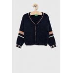 United Colors of Benetton cardigan copii culoarea albastru marin, light