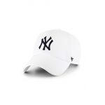 47brand șapcă de baseball din bumbac MLB New York Yankees culoarea alb, cu imprimeu B-RGW17GWS-WHA