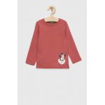 United Colors of Benetton longsleeve din bumbac pentru copii culoarea roz
