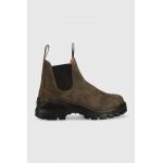 Blundstone botine din piele intoarsa 2239 femei, culoarea maro, cu toc plat