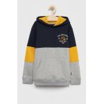 Quiksilver bluza copii culoarea albastru marin, cu glugă, modelator