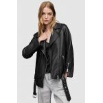 AllSaints geaca ramones de piele femei, culoarea negru, de tranzitie