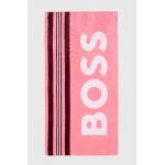 BOSS prosop din bumbac culoarea roz