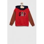 GAP bluza copii culoarea rosu, cu glugă, modelator