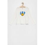 GAP longsleeve din bumbac pentru copii culoarea alb