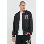 HUF geaca bomber barbati, culoarea negru, de tranzitie