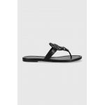 Tory Burch slapi de piele Miller Pave femei, culoarea negru, cu toc plat