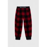 Abercrombie & Fitch pantaloni de pijama copii culoarea rosu, modelator