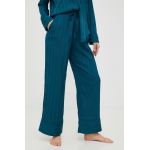 Abercrombie & Fitch pantaloni de pijama femei, culoarea verde