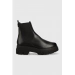 Wojas ghete chelsea de piele femei, culoarea negru, cu platforma