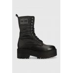 Tommy Jeans bocanci femei, culoarea negru, cu platforma