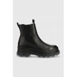 Buffalo cizme Aspha Chelsea Mid femei, culoarea negru, cu platforma