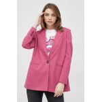 Pepe Jeans sacou Phoebe culoarea roz, un singur rand de nasturi, neted