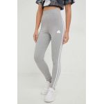 Adidas colanti femei, culoarea gri, cu imprimeu