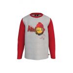 Lego longsleeve din bumbac pentru copii culoarea gri, cu imprimeu