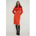 Answear Lab rochie culoarea rosu, midi, evazati