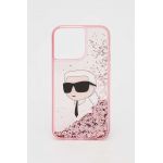 Karl Lagerfeld husă pentru telefon iPhone 14 Pro Max 6,7" culoarea roz
